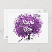 フォレストパープルハートリーフ結婚ツリー ポストカード (正面/裏面)