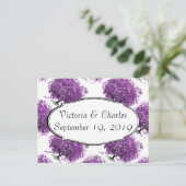 フォレストパープルハートリーフ結婚ツリー ポストカード (スタンド正面)