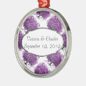 フォレストパープルハートリーフ結婚ツリー メタルオーナメント (左)