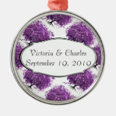 フォレストパープルハートリーフ結婚ツリー メタルオーナメント (正面)