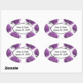 フォレストパープルハートリーフ結婚ツリー 楕円形シール (シート)