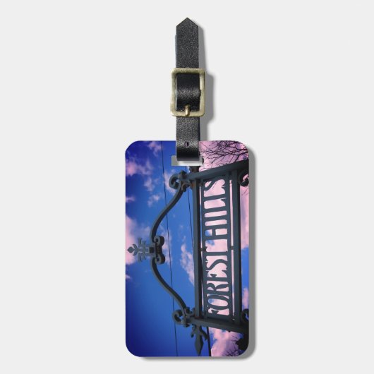 フォレストヒルズクイーンズNYCスクエア ラゲッジタグ (正面縦)