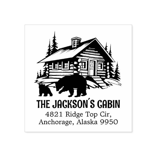 フォレストファミリーキャビン差出人住所 ラバースタンプ (インプリント)