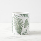 フォレストファーンフロンドズヴィンテージグリーンリー植物学 コーヒーマグカップ (中央)