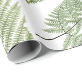 フォレストファーンフロンドズヴィンテージグリーンリー植物学 ラッピングペーパー (ロールコーナー)