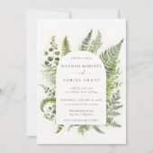 フォレストファーンマウンテンウッドランドアーモダンチ結婚ーズ 招待状 (正面)