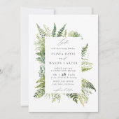 フォレストファーンマウンテンズウッドランドエレガントな結婚式 招待状 (正面)