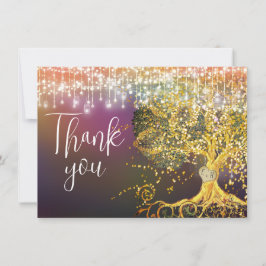 フォレストフェアユタリーパープル結婚金ゴールド サンキューカード