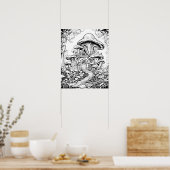 フォレストフェアリーハウスファンタジーカラーリングポスター ポスター (キッチン)