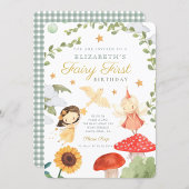 フォレストフェアリーファースト誕生日マッシュルームウッドランド 招待状