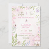 フォレストフェアリーフラッター&トワイルガールバースデーパーティー 招待状 (正面)