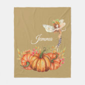 フォレストフェアリー&オータムカボキンブーケパーソナライズされた フリースブランケット (正面)