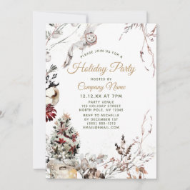 フォレストフクロウホリデ企業のークリスマスパーティー 招待状