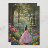 フォレストフラワーズキンセアニラ15アノス金ゴールドクラウン 招待状 (正面/裏面)