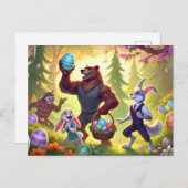 フォレストフレンズイースターエッグお祝い シーズンポストカード (正面/裏面)