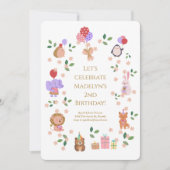 フォレストフレンズチャイルドバースデーパーティー 招待状 (正面)