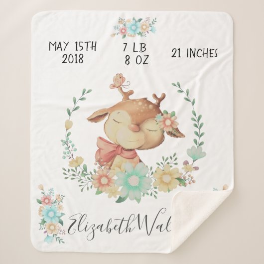 フォレストフレンズベビー鹿誕生統計 シェルパブランケット (正面)