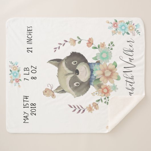 フォレストフレンズベビー鹿誕生統計 シェルパブランケット (正面(横))