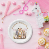 フォレストフレンズ誕生日パーティー ペーパープレート (パーティー)