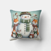 フォレストフレンズ雪だるまファミリークリスマス クッション (裏面)