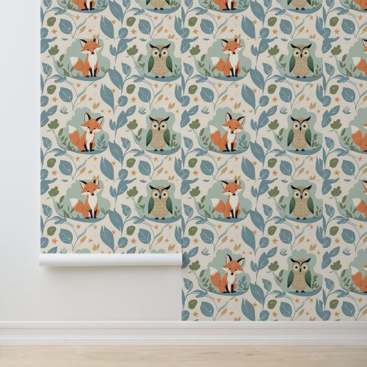 フォレストフレンズ魅力的キツネ&フクロウの皮とスティック 壁紙 (アプリケーション)