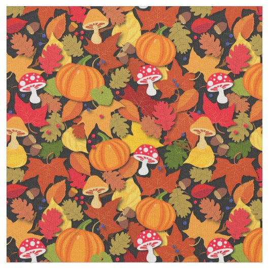 フォレストフロア秋収穫 ファブリック (クローズアップ)