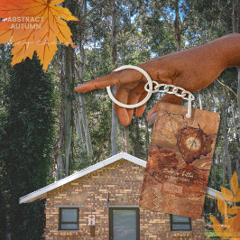 フォレストブラウン抽象芸術モノグラムアクリルキーチェーン キーホルダー