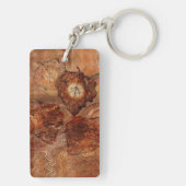 フォレストブラウン抽象芸術モノグラムアクリルキーチェーン キーホルダー (裏面)