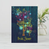 フォレストブルー素朴フェアリーテイルブライダルシャワー 招待状 (スタンド正面)