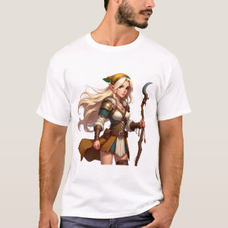 フォレストブレイド・エルフのドルイド冒険者 Tシャツ