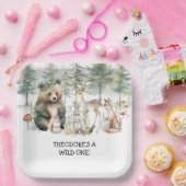 フォレストベアディアウッドランドワイルドワンバースデーパーティー ペーパープレート (パーティー)