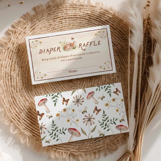 フォレストベビーシャワーおむつラッフルチケット エンクロージャーカード