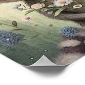 フォレストベビーラクーンフラワー |ラクーンウォールプリント ポスター (角)