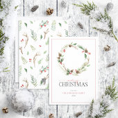 フォレストベリーピネコンリースメリークリスマス シーズンカード