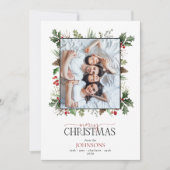 フォレストベリーピネコーンメリークリスマスフォト シーズンカード (正面)