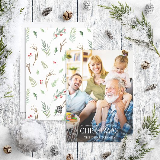 フォレストベリーピネコーンメリークリスマスフォト シーズンカード