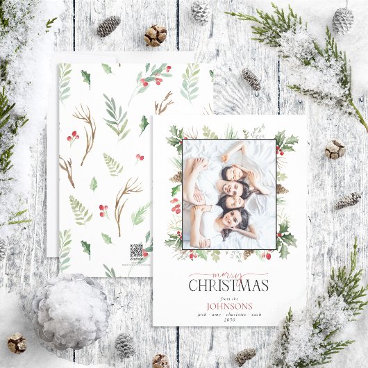 フォレストベリーピネコーンメリークリスマスフォト シーズンカード
