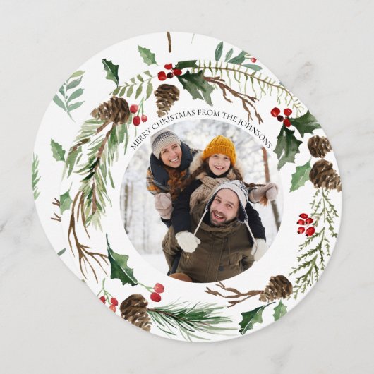 フォレストベリーピネコーンラウンドフォト シーズンカード (正面/裏面)