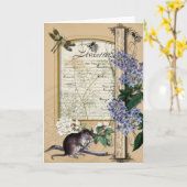 フォレストマウス – ヴィンテージ空白のカード カード (黄色い花)