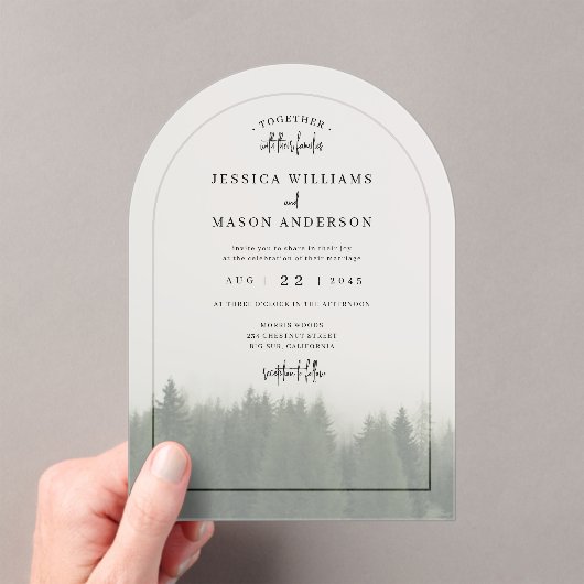 フォレストマウンテンアクリル結婚式招待状 アクリル招待状 (インサイチュ (ポータブル))