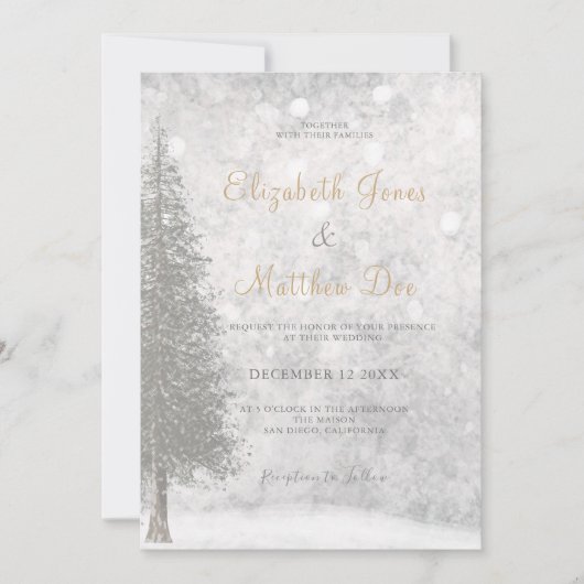 フォレストマウンテンウィンターパイン結婚ズ 招待状 (正面)