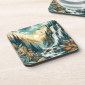 フォレストマウンテンウォーターフォボホ自然パターン コースター (左側)