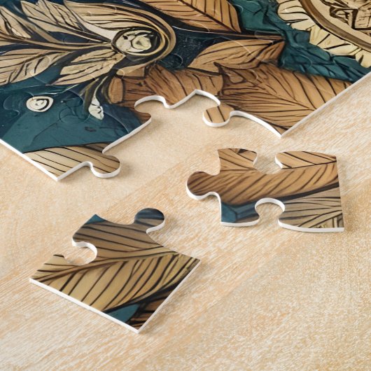 フォレストマウンテンウォーターフォボホ自然パターン ジグソーパズル (側面)