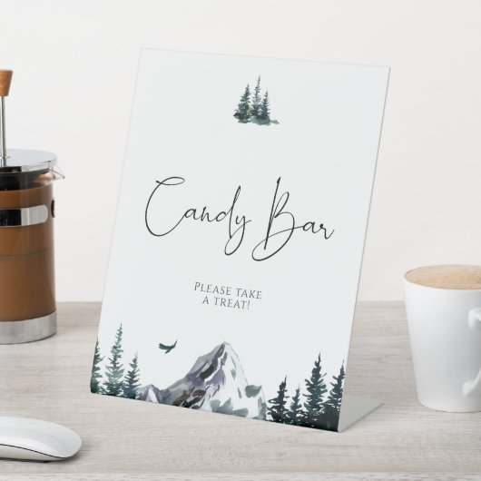 フォレストマウンテンベビーシャワーキャンディバー 台座サイン (インサイチュ)
