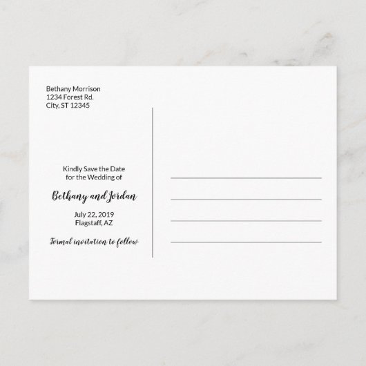 フォレストマウンテンレイク&スノウ日付はがきを保存 案内ポストカード (裏面)