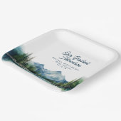 フォレストマウンテン素朴アドベンチャーベビーシャワー ペーパープレート (傾斜あり)