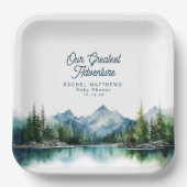 フォレストマウンテン素朴アドベンチャーベビーシャワー ペーパープレート (正面)