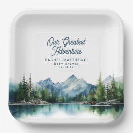 フォレストマウンテン素朴アドベンチャーベビーシャワー ペーパープレート
