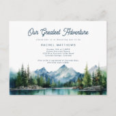 フォレストマウンテン素朴アドベンチャーベビーシャワー ポストカード (正面)