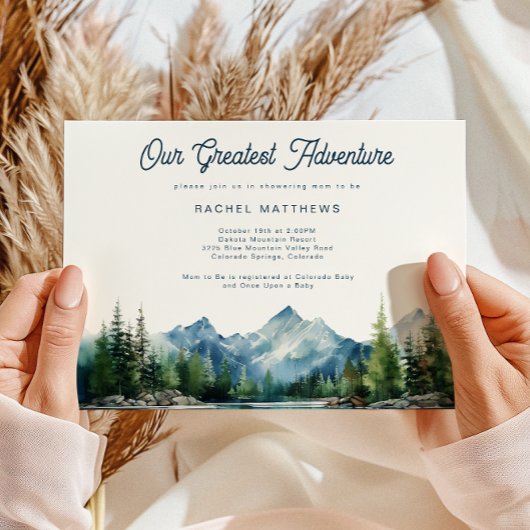 フォレストマウンテン素朴アドベンチャーベビーシャワー ポストカード